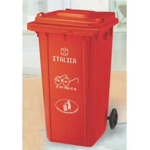 Red PVC Wheeled Dustbin